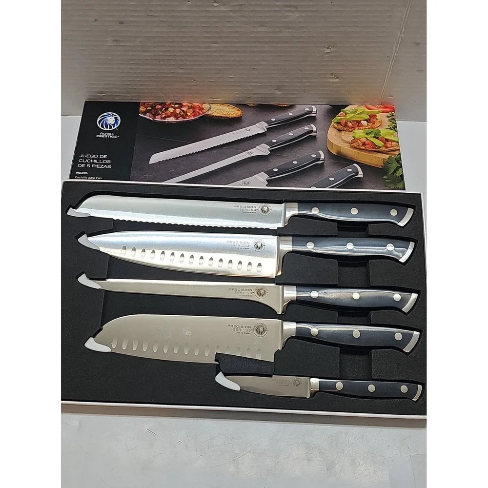 Royal Prestige 5-Piece Kitchen Knife Set Chef Santoku Bread Paring Filet